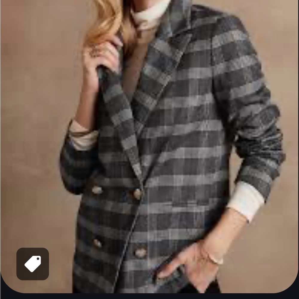 Oversized plaid blazer